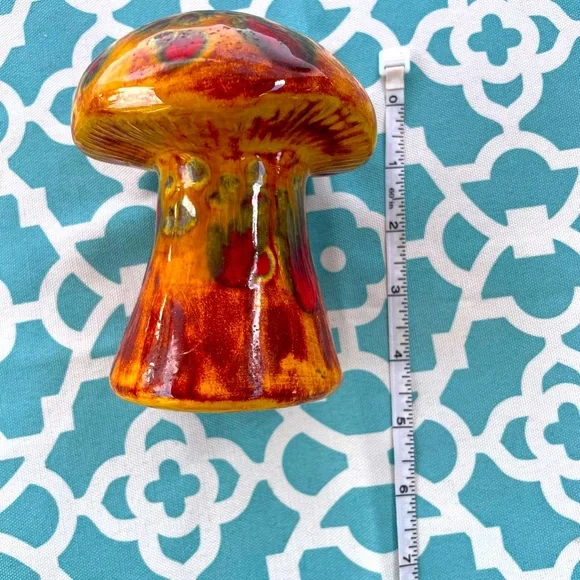 Vintage 1970s Ceramic Mushroom Salt or Pepper Shaker Retro Boho - Picture 7 of 8